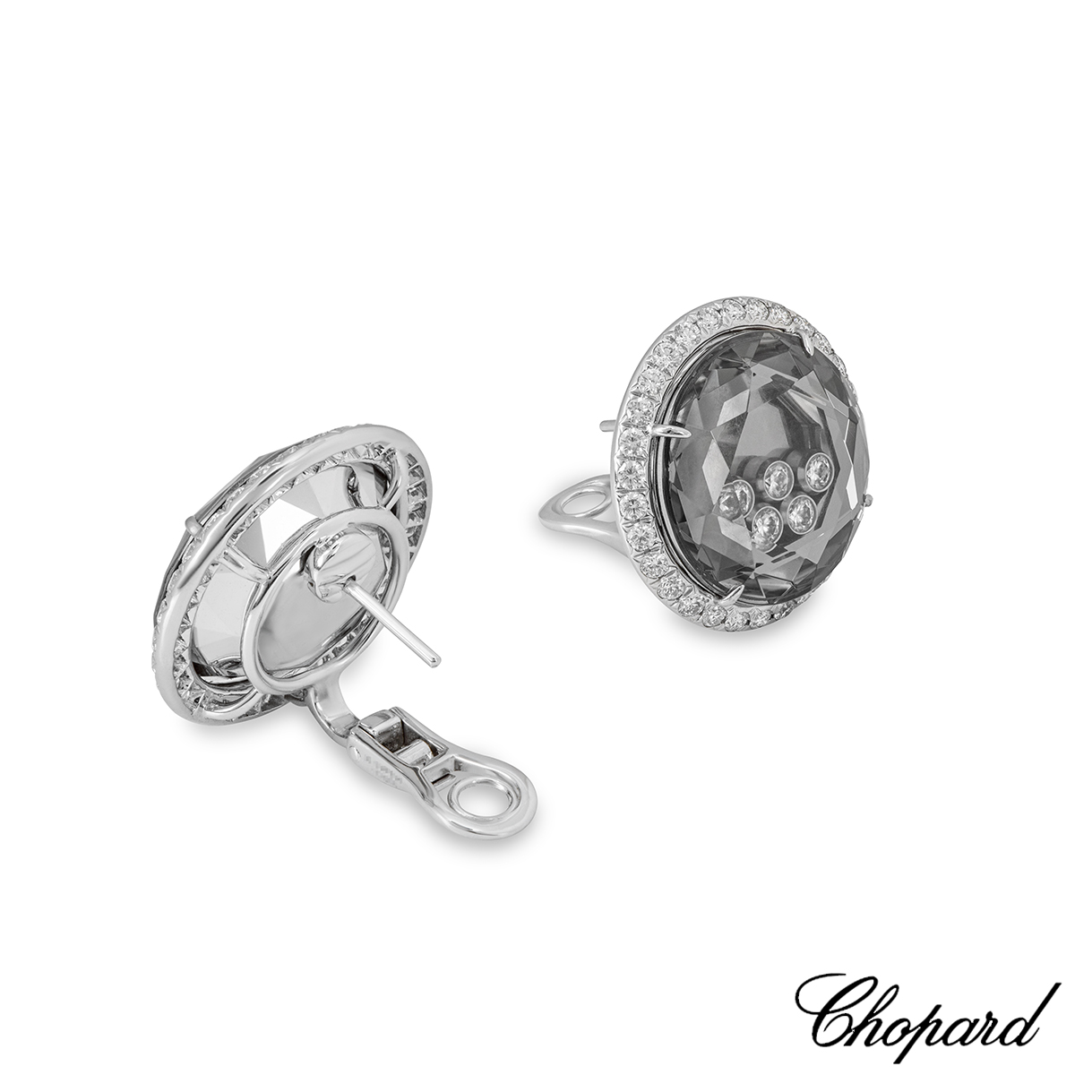 Chopard White Gold Happy Diamonds Earrings 84/6169-1001